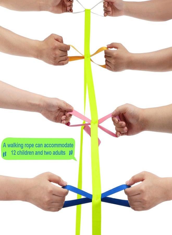 TecUnite 2 Packs Short Walking Rope with 12 Handles Outdoor Safety Daycare Rope Leashes for Preschool Kids Children Toddlers Daycare Schools Teachers, 12 Children 2 Adults(Lovely Style) - Image 4